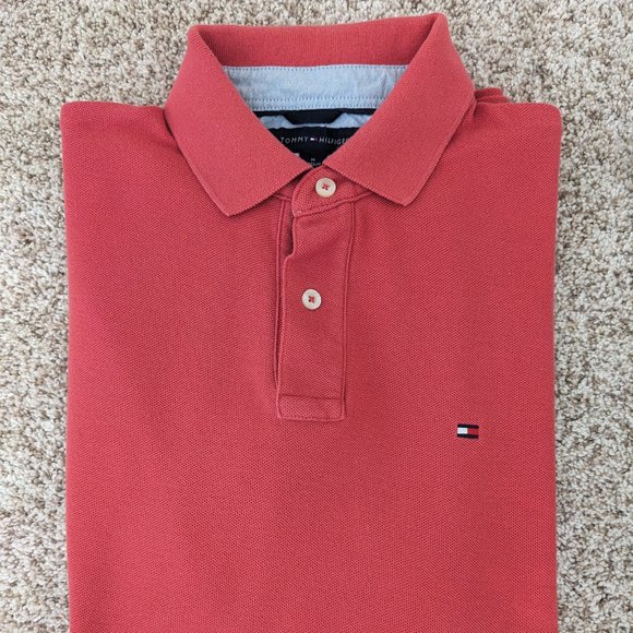 Tommy Hilfiger Men's Custom Fit Polo - Color Pink - Size M - Picture 1 of 3